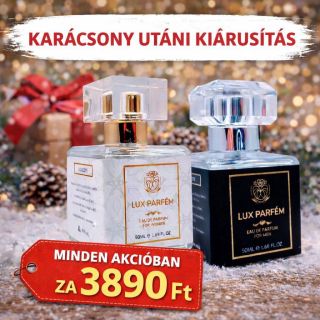 🎄 KARÁCSONY UTÁNI KIÁRUSÍTÁS a Lux Parfémnél 🎄 ✨ Most érdemes kedvenc illatodat beszerezni 🔥 MINDEN PARFÜM KIÁRUSÍTÁSBAN...